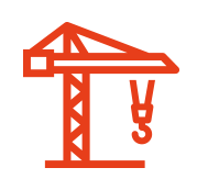 Kran Icon für das Thema Baustellen
